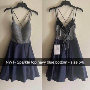 NWT Sparkle Top Navy Blue Dress size 5/6